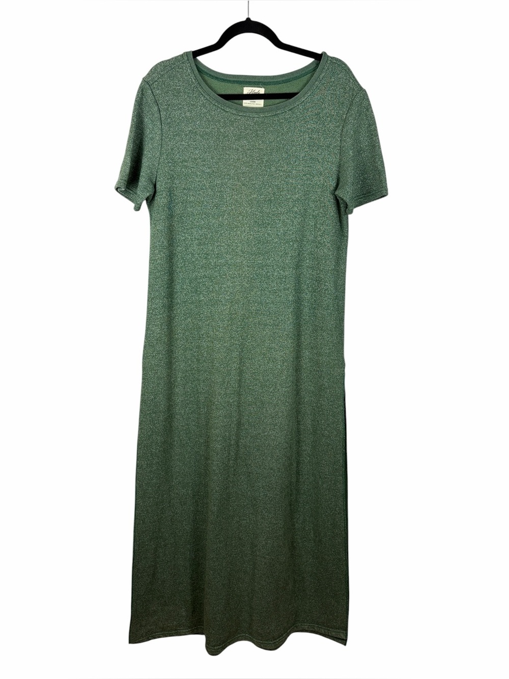 Blondie Apparel Green Maxi T-Shirt Dress Large Made in Canada Casual Lounge